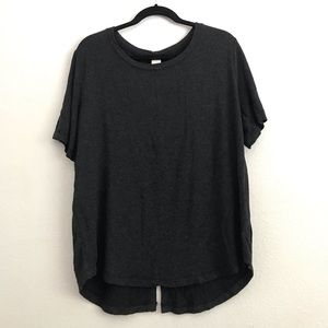 Matty M soft grey tee with lower back slit XXL